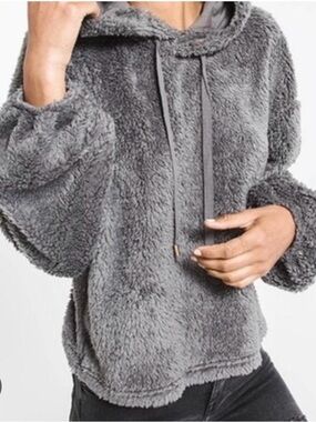 Z Supply Cozy Plush Gray Hooded Pullover - Women's Plush Hoodie